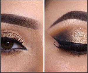 Smokey glitter eye makeup